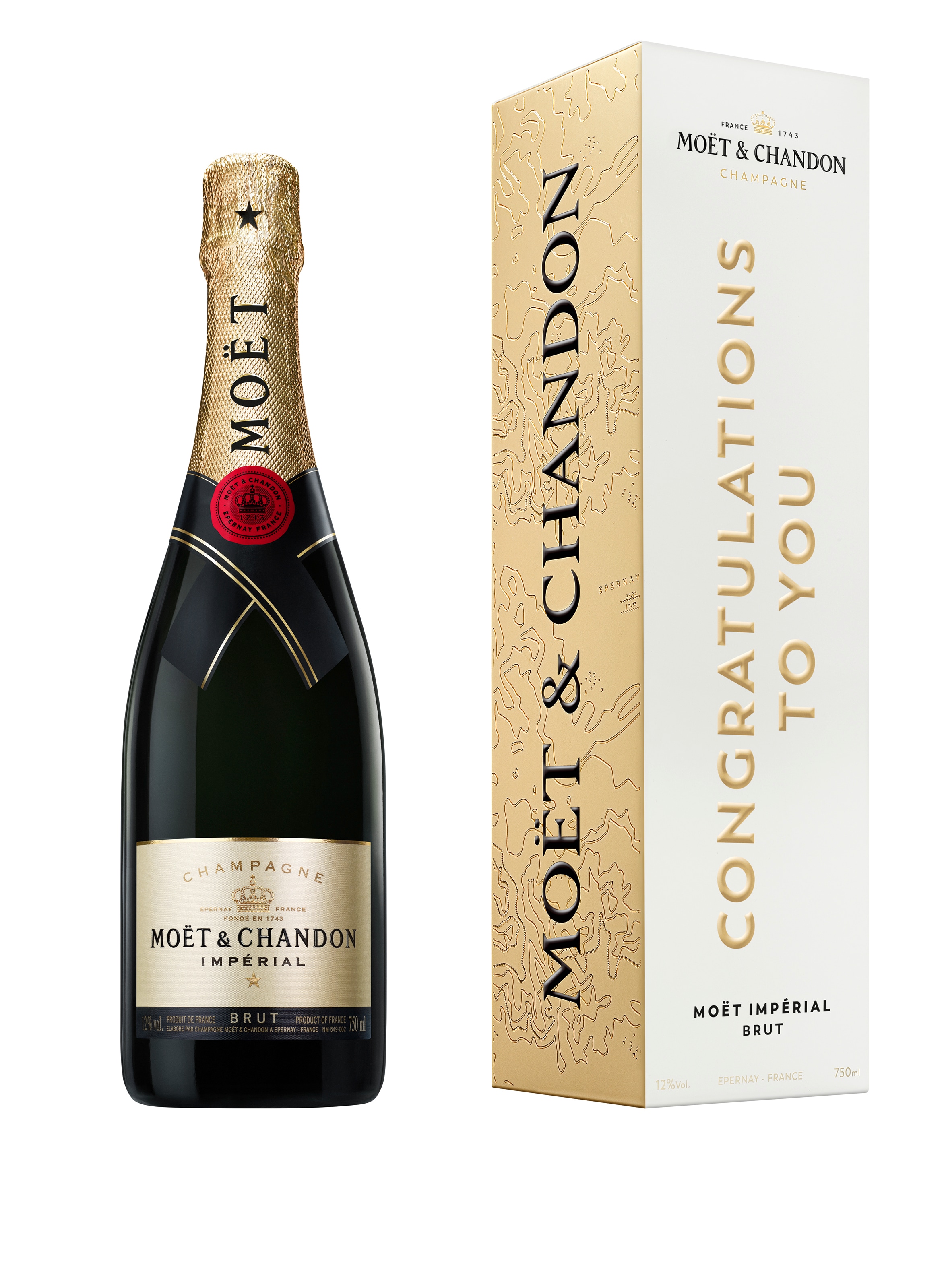 ETIQUETTE DE CHAMPAGNE MOET ET CHANDON EPERNAY / BRUT IMPERIAL